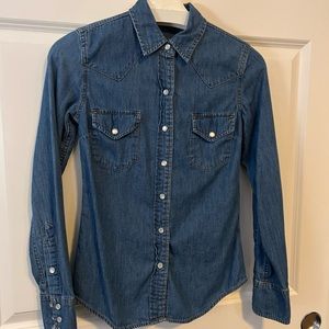Talula (Aritzia) Denim Chambray Button Up